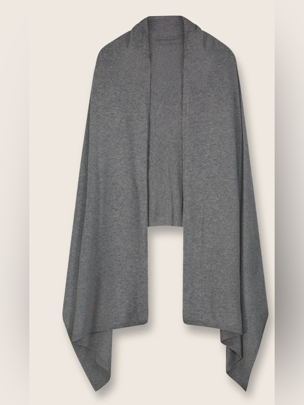 Sofia Mongolian Cashmere Voyage Travel Wrap Scarf 2 Ply Gray Grey 60ā X 38ā
